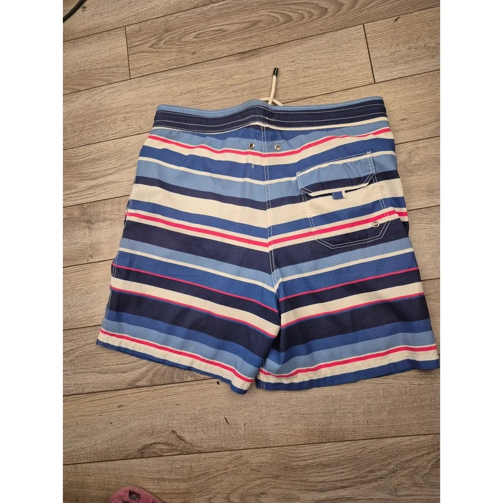 Allen Edmonds Mens Blue Striped Swim Trunks Handcrafted in Spain Size M